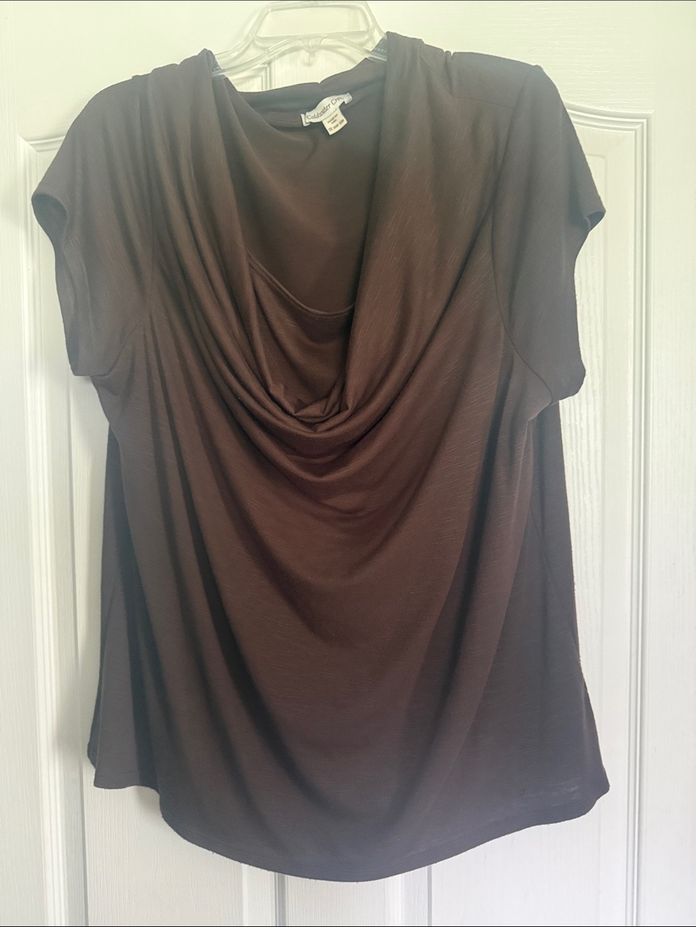 Coldwater Creek Draped Cowl Neck Women's Top - Brown